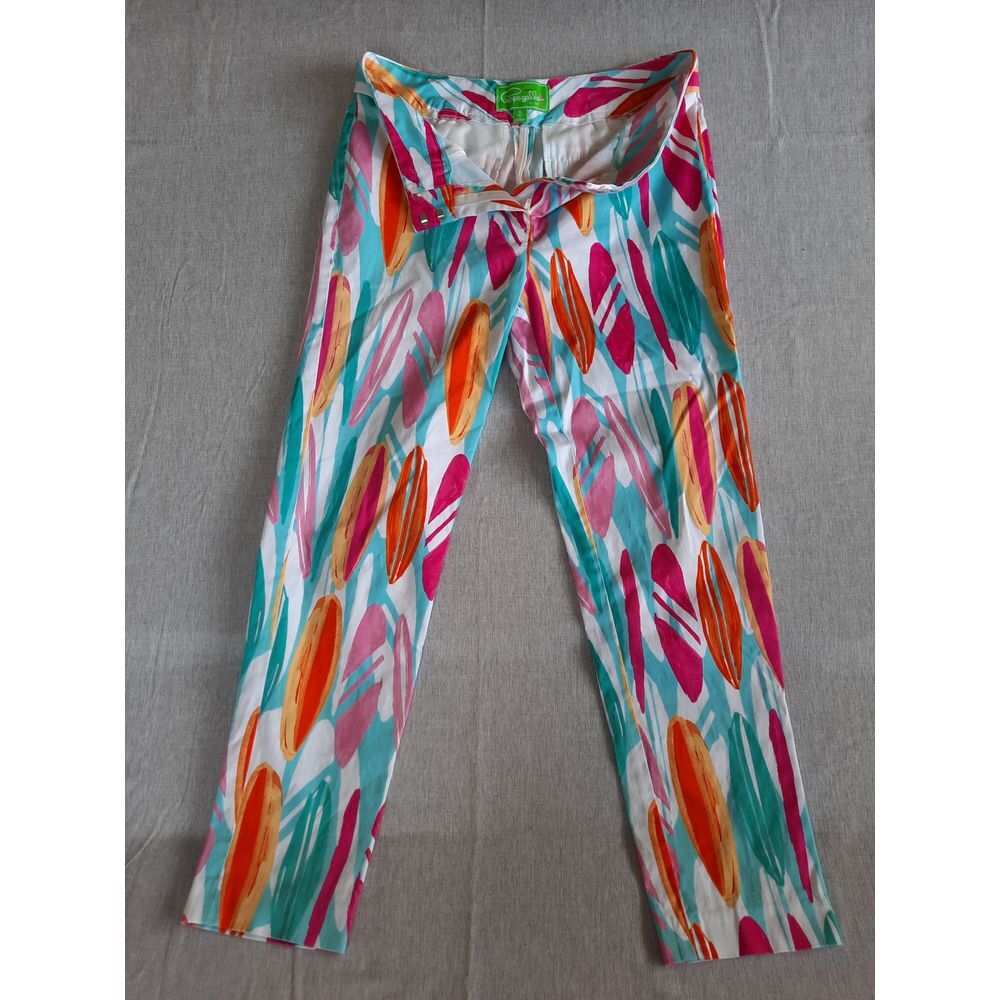 Cappagallo Women's Size 6 Colorful Abstract Print Cropped Ankle Pants